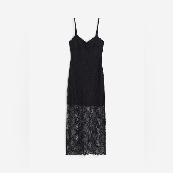 H&M Dresses & Skirts - H&M Black Lace Bodycon Sheer Slip Dress | Witchy Romantic Whimsigoth | Medium